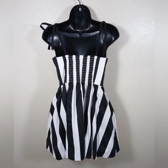 Show Me Your Mumu Dolled Up Mini Dress in Strip Black and White Mini
